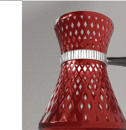 EOS Scone in red glaze on a graphite arm